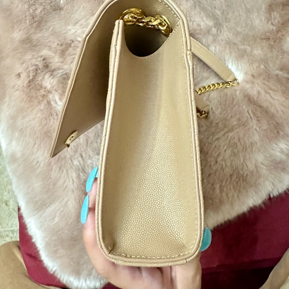Yves Saint Laurent Envelope Medium Beige Tan Triquilt Shoulder Bag - Picture 10 of 16